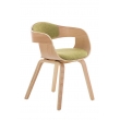 Židle King látka, dřevěné nohy natura - Zelená