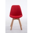Židle Borne V2 látka, dřevené nohy natura - Červená
