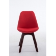 Židle Borne V2 látka, dřevené nohy ořech - Červená