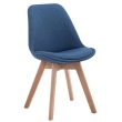 Židle Borne V2 látka, dřevené nohy natura - Modrá