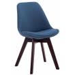Židle Borne V2 látka, dřevené nohy ořech - Modrá