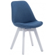 Židle Borne V2 látka, dřevené nohy bílé - Modrá