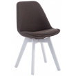 Židle Borne V2 látka, dřevené nohy bílé - Tmavě šedá