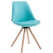 Otočná jídelní židle Calais, nohy round natura - Modrá