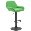 Barová stolička Braga ~ koženka, černá podnož - Zelená