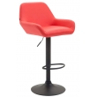 Barová stolička Braga ~ koženka, černá podnož - Červená