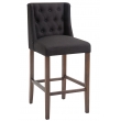 Barová židle Casandra látka, nohy tmavá antik - Černá