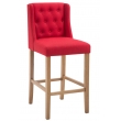 Barová židle Casandra látka, nohy světlá antik - Červená