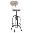 Bistro barová židle v industriálním stylu Bino - Stříbrná