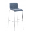 Barová židle Hoover ~ látka, kovové nohy chrom - Modrá