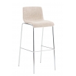 Barová židle Hoover ~ látka, kovové nohy chrom - Krémová