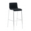 Barová židle Hoover ~ látka, kovové nohy chrom - Černá