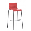Barová židle Hoover ~ plast, kovové nohy černé - Červená