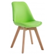Židle Manado ~ koženka, dřevené nohy natura - Zelená