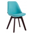 Židle Manado ~ koženka, dřevené nohy ořech - Modrá