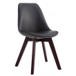 Židle Manado ~ koženka, dřevené nohy ořech - Černá