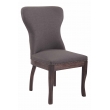 Jídelní židle Windsor ~ látka, dřevěné nohy antik tmavé - Tmavě šedá