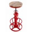 Kovová barová židle Bruna v industriálním stylu - Červená