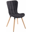 Jídelní židle Odda ~ látka, dřevěné nohy natura - Černá