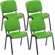 4x Stohovatelná konferenční židle Ken koženka - Zelená