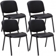 4x Stohovatelná konferenční židle Ken koženka - Černá