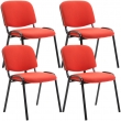 4x Stohovatelná konferenční židle Ken látka - Červená