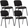 4x Stohovatelná konferenční židle Ken látka - Černá