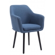 Jídelní židle Utrecht látka, nohy černé - Modrá