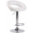 Barová židle Olinda - koženka, chrom rám - bílá
