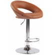 Barová židle Olinda - koženka, chrom rám - světle hnědá