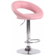 Barová židle Olinda - koženka, chrom rám - růžová
