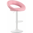 Barová židle Olinda - koženka, bílý rám - růžová