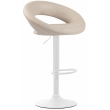 Barová židle Olinda - koženka, bílý rám - krémová