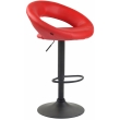 Barová židle Olinda - koženka, černý rám - červená