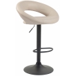 Barová židle Olinda - koženka, černý rám - krémová