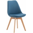 Židle Linares ~ látka, dřevěné nohy natura - Modrá