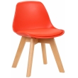 Dětská židle Lindi ~ plast, dřevěné nohy natura - Červená