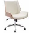 Kancelářská židle Zwolle ~ koženka, dřevo ořech - Bílá