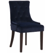 Jídelní židle Inverness ~ samet, dřevěné nohy antik tmavé - Modrá