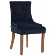 Jídelní židle Inverness ~ samet, dřevěné nohy antik světlé - Modrá