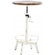 Kovový barový stůl Malita v industriálním stylu ~ v84-102 x Ø59 cm - Bílá antik