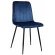 Jídelní židle Dijon ~ samet, kovové nohy černé - Modrá
