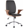 Kancelářská židle Burbank ~ koženka, dřevo ořech - Černá