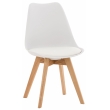 Židle Linares ~ plast, dřevěné nohy natura - Bílá