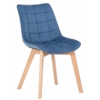 Židle Passaic ~ samet, dřevěné nohy natura - Modrá