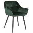 Jídelní židle Emia ~ samet, kovové nohy černé - Zelená