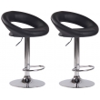2x Barová židle Olinda - koženka, chrom rám - černá