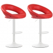 2x Barová židle Olinda - koženka, bílý rám - červená