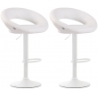 2x Barová židle Olinda - koženka, bílý rám - bílá