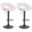 2x Barová židle Olinda - koženka, černý rám - bílá